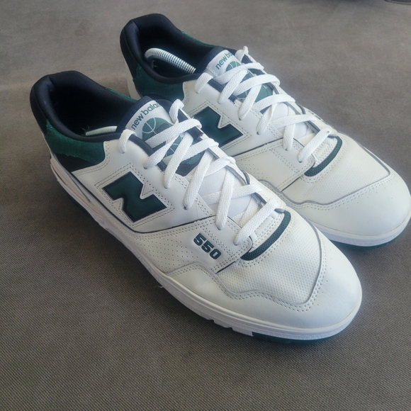 New Balance 550 White Green Sneakers Retro BB550SWB Mens Size 14